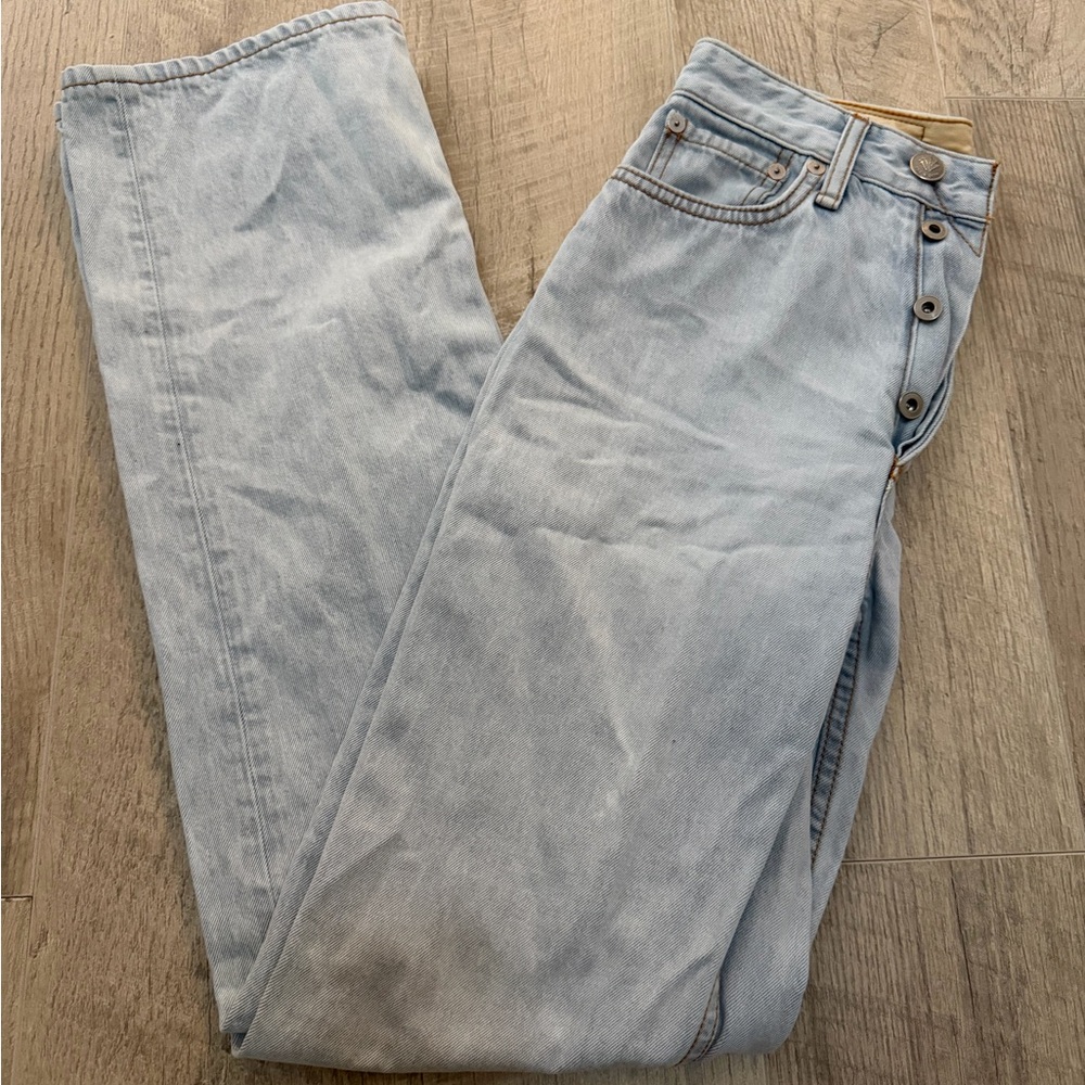 rag & bone Women's Light Blue Straight Jeans